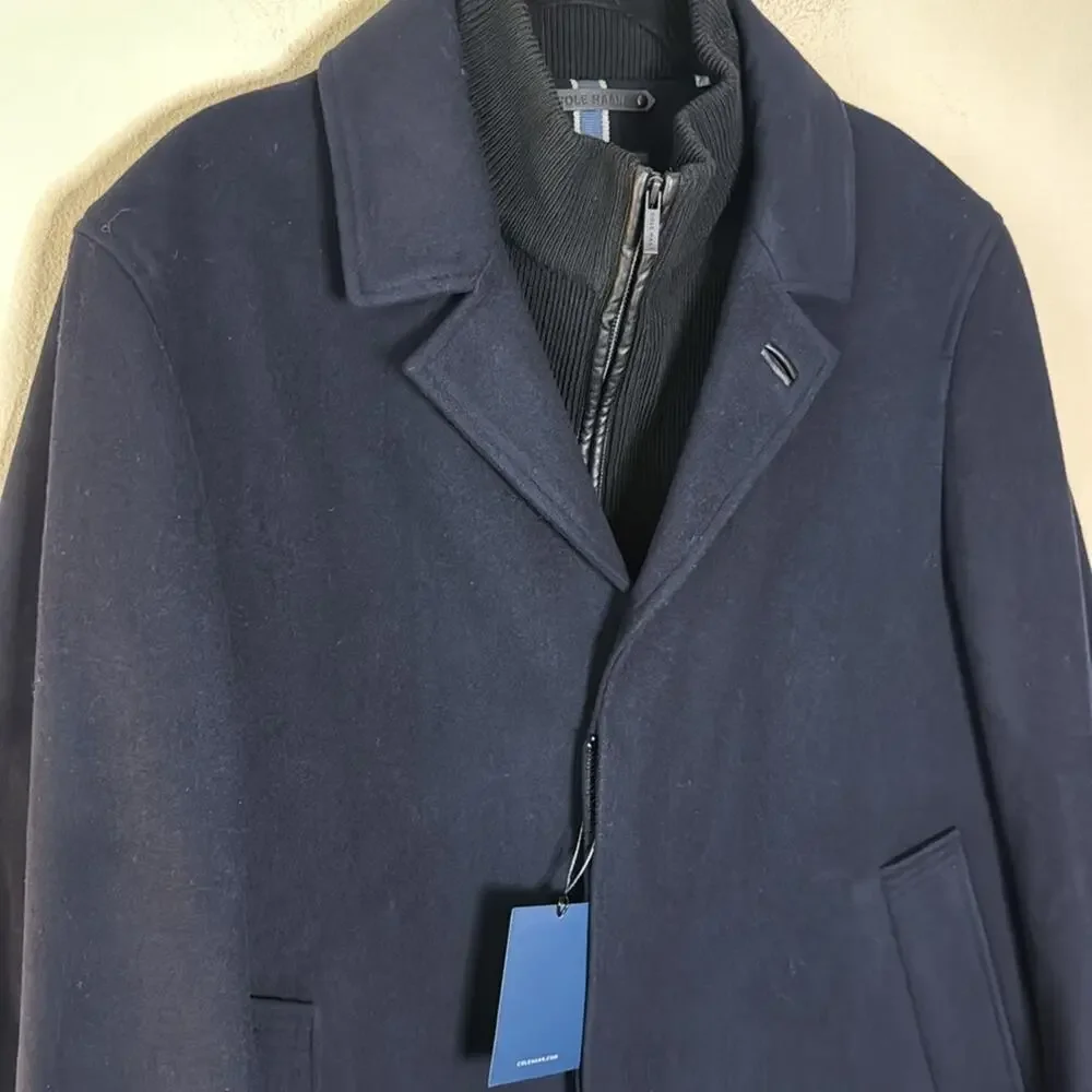 Cole Haan Wool Plush Car Coat - Navy Size XL